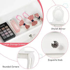 Costway Coiffeuse Enfant Princesse Table de Maquillage Jouet avec Miroir