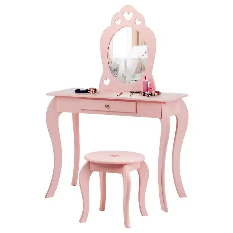 Costway Coiffeuse Enfant Princesse Table de Maquillage Jouet avec Miroir