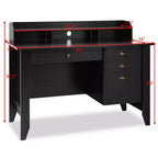 Costway Bureau d'ordinateur PC Portable Table d'écriture Poste de travail Meuble d'étude Étudiant Noir