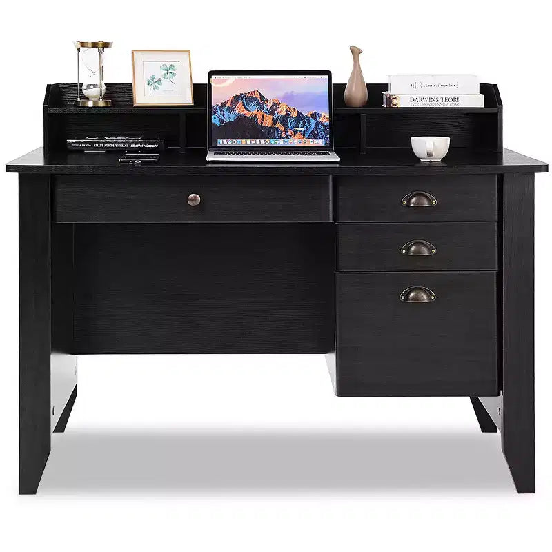 Costway Bureau d'ordinateur PC Portable Table d'écriture Poste de travail Meuble d'étude Étudiant Noir