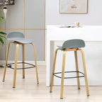 Costway Lot de 4 tabourets de bar modernes 76 cm Chaises de bistrot avec dossier bas et pieds en métal Gris