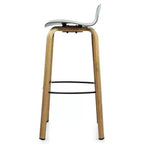 Costway Lot de 4 tabourets de bar modernes 76 cm Chaises de bistrot avec dossier bas et pieds en métal Gris