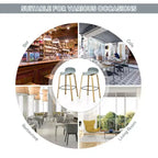 Costway Lot de 4 tabourets de bar modernes 76 cm Chaises de bistrot avec dossier bas et pieds en métal Gris