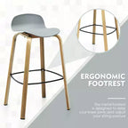 Costway Lot de 4 tabourets de bar modernes 76 cm Chaises de bistrot avec dossier bas et pieds en métal Gris