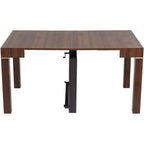 Table à manger rectangulaire en bois de noyer moderne vieilli Warhol 55 Downing Street 150,5 cm x 90,2 cm Marron avec 2 rallonges pour salon salle à manger