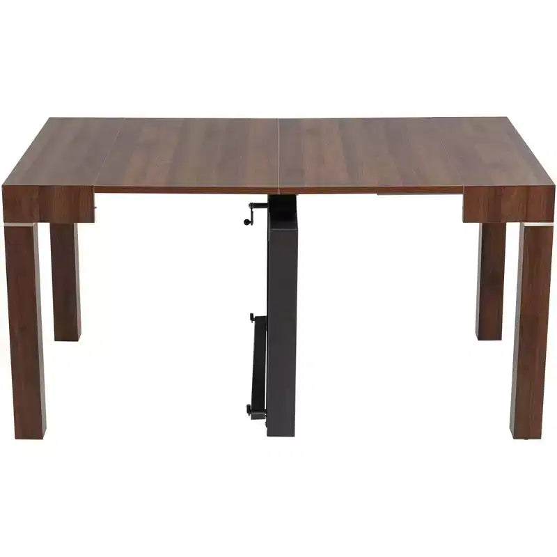 Table à manger rectangulaire en bois de noyer moderne vieilli Warhol 55 Downing Street 150,5 cm x 90,2 cm Marron avec 2 rallonges pour salon salle à manger