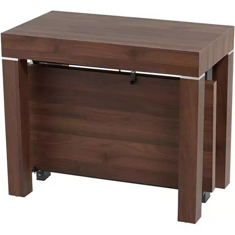 Table à manger rectangulaire en bois de noyer moderne vieilli Warhol 55 Downing Street 150,5 cm x 90,2 cm Marron avec 2 rallonges pour salon salle à manger
