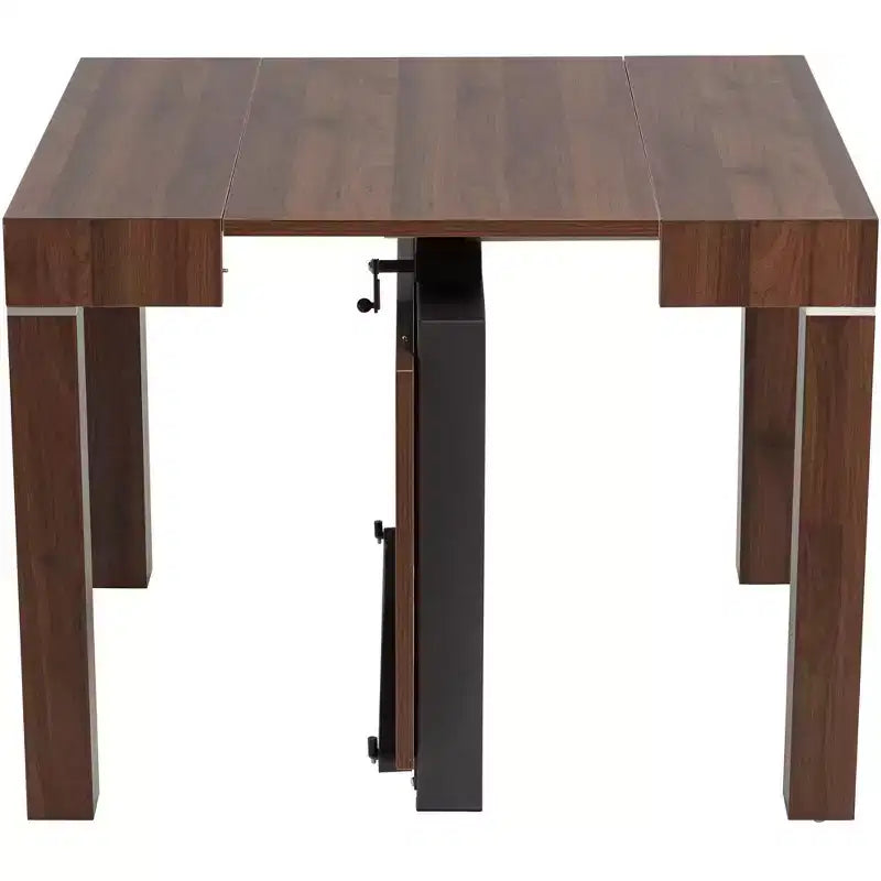 Table à manger rectangulaire en bois de noyer moderne vieilli Warhol 55 Downing Street 150,5 cm x 90,2 cm Marron avec 2 rallonges pour salon salle à manger