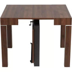 Table à manger rectangulaire en bois de noyer moderne vieilli Warhol 55 Downing Street 150,5 cm x 90,2 cm Marron avec 2 rallonges pour salon salle à manger
