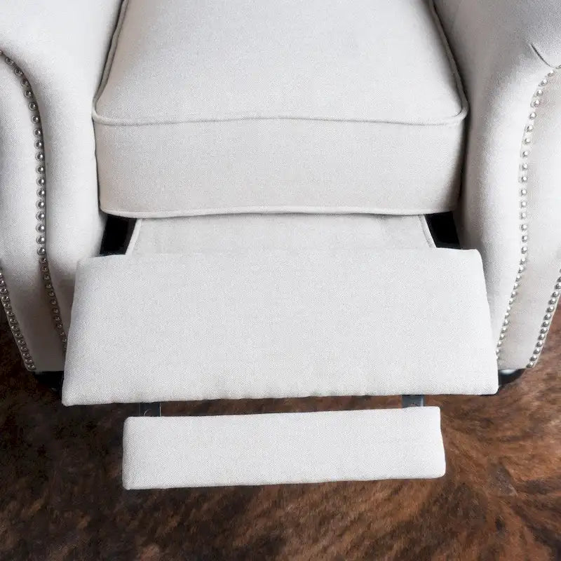 Fauteuil inclinable en tissu touffeté Walder avec têtes de clous par Christopher Knight Home