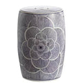JONATHAN Y Camellia 17 Ceramic Drum Garden Stool/Accent Table, Blue