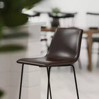 Tabourets de bar Merrick Lane de 76 cm de hauteur avec siège baquet en similicuir, lot de 2