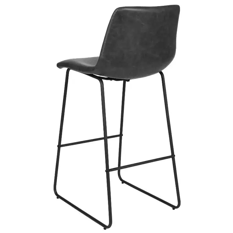 Tabourets de bar Merrick Lane de 76 cm de hauteur avec siège baquet en similicuir, lot de 2