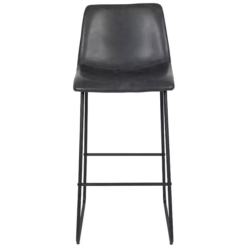 Tabourets de bar Merrick Lane de 76 cm de hauteur avec siège baquet en similicuir, lot de 2