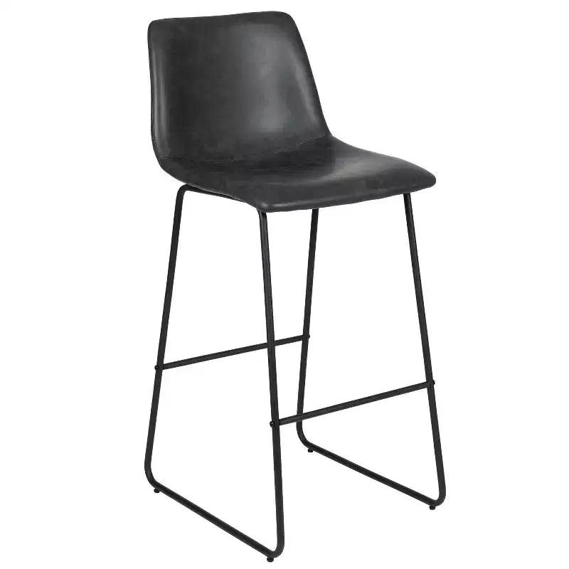 Tabourets de bar Merrick Lane de 76 cm de hauteur avec siège baquet en similicuir, lot de 2