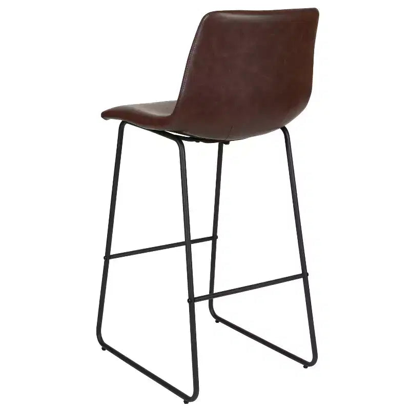 Tabourets de bar Merrick Lane de 76 cm de hauteur avec siège baquet en similicuir, lot de 2