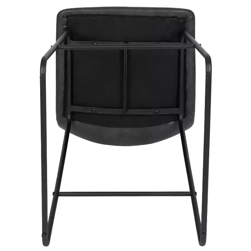 Tabourets de bar Merrick Lane de 76 cm de hauteur avec siège baquet en similicuir, lot de 2