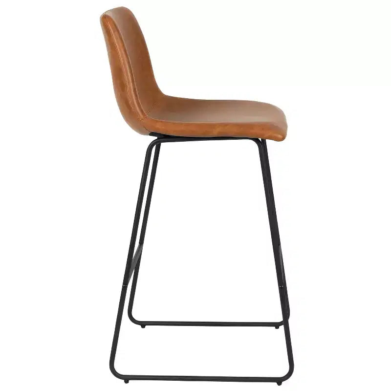 Tabourets de bar Merrick Lane de 76 cm de hauteur avec siège baquet en similicuir, lot de 2