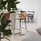 Tabourets de bar Merrick Lane de 76 cm de hauteur avec siège baquet en similicuir, lot de 2