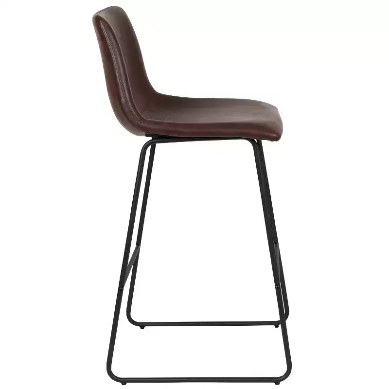 Tabourets de bar Merrick Lane de 76 cm de hauteur avec siège baquet en similicuir, lot de 2