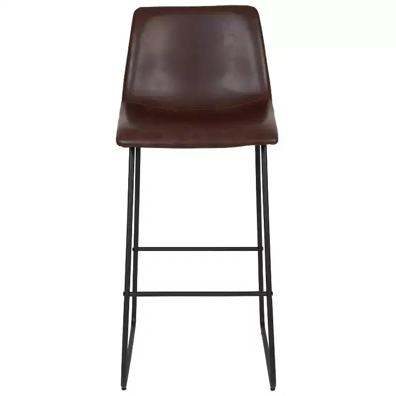 Tabourets de bar Merrick Lane de 76 cm de hauteur avec siège baquet en similicuir, lot de 2