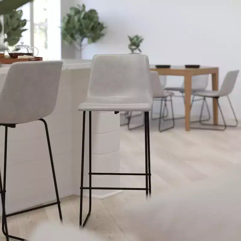 Tabourets de bar Merrick Lane de 76 cm de hauteur avec siège baquet en similicuir, lot de 2