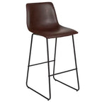 Tabourets de bar Merrick Lane de 76 cm de hauteur avec siège baquet en similicuir, lot de 2