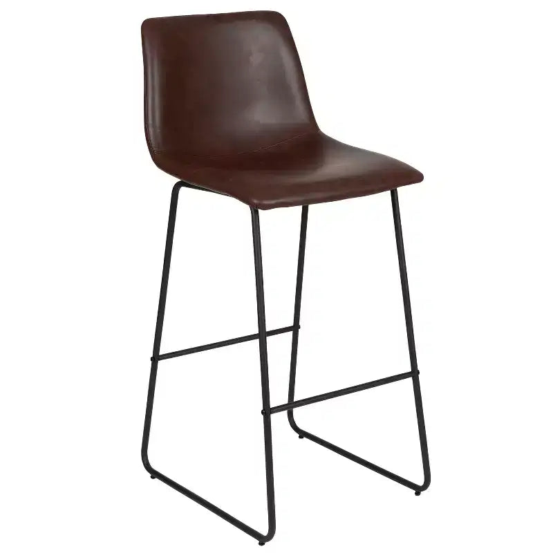Tabourets de bar Merrick Lane de 76 cm de hauteur avec siège baquet en similicuir, lot de 2