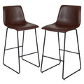Tabourets de bar Merrick Lane de 76 cm de hauteur avec siège baquet en similicuir, lot de 2