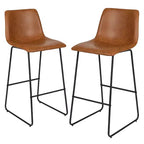 Tabourets de bar Merrick Lane de 76 cm de hauteur avec siège baquet en similicuir, lot de 2