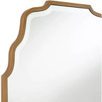 Miroir mural décoratif rectangulaire Noble Park avec cadre arqué ondulé biseauté moderne doré antique 26 de large pour salle de bain