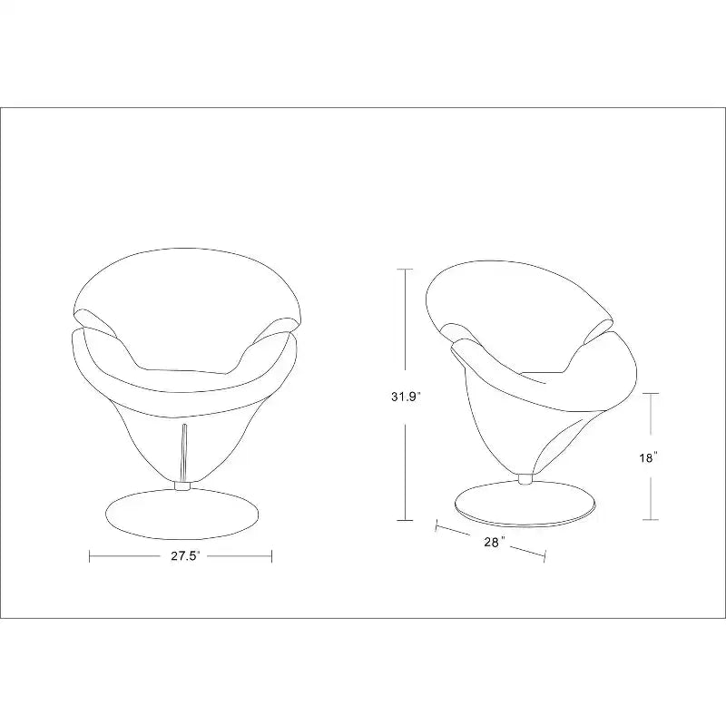 Fauteuil pivotant Tulip Velvet - Manhattan Comfort