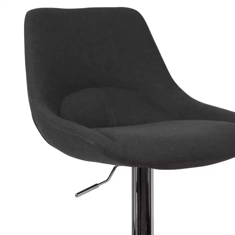 Tabouret de bar contemporain Merrick Lane, hauteur réglable, avec coussin de soutien et piètement en métal avec repose-pieds