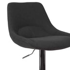 Tabouret de bar contemporain Merrick Lane, hauteur réglable, avec coussin de soutien et piètement en métal avec repose-pieds