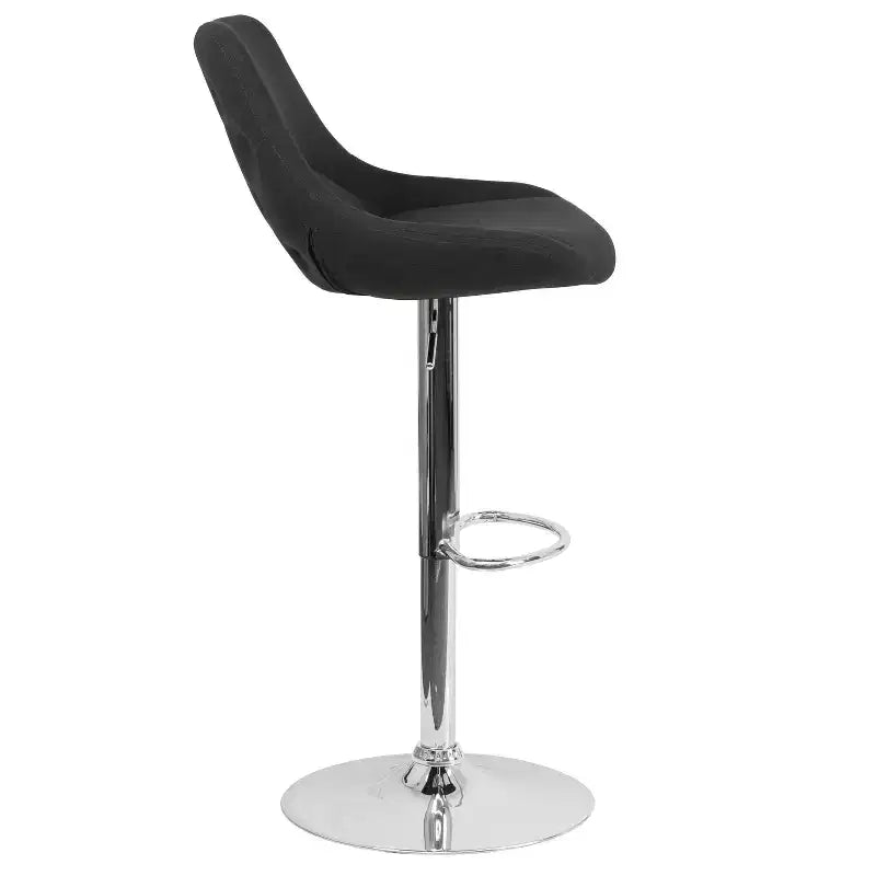 Tabouret de bar contemporain Merrick Lane, hauteur réglable, avec coussin de soutien et piètement en métal avec repose-pieds