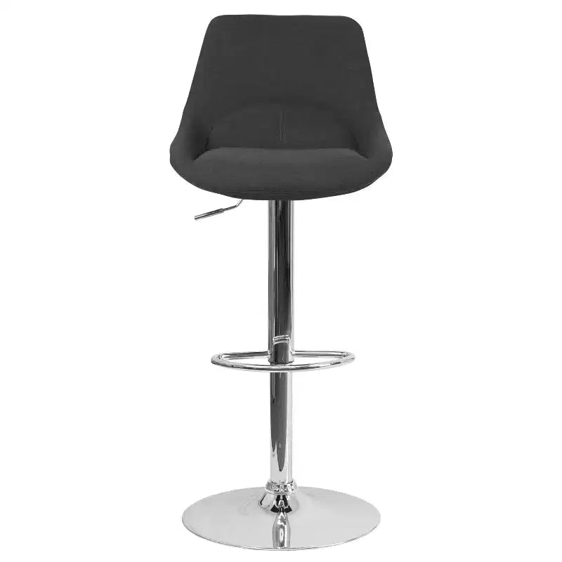 Tabouret de bar contemporain Merrick Lane, hauteur réglable, avec coussin de soutien et piètement en métal avec repose-pieds