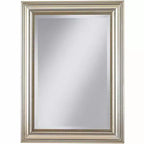 Uttermost Rectangular Vanity Accent Wall Mirror Modern Beveled Silver Leaf Gray Glaze Wood Frame 26 3/4 Wide for Bathroom Bedroom