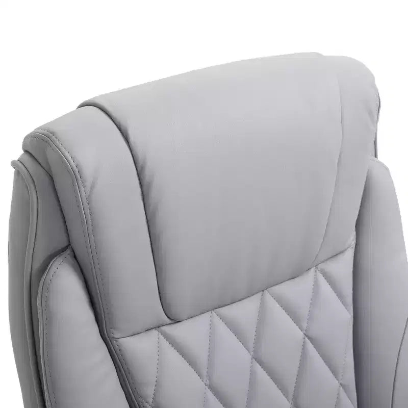 Chaise de bureau ergonomique Vinsetto à dossier haut et pivotante à 360° avec accoudoirs relevables, fauteuil de bureau en similicuir, gris