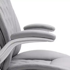 Chaise de bureau ergonomique Vinsetto à dossier haut et pivotante à 360° avec accoudoirs relevables, fauteuil de bureau en similicuir, gris