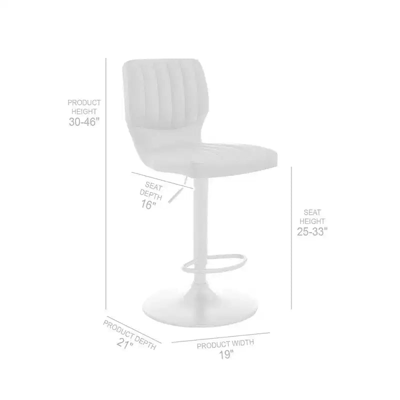 Tabouret de bar réglable Bardot en similicuir et finition métal - Armen Living