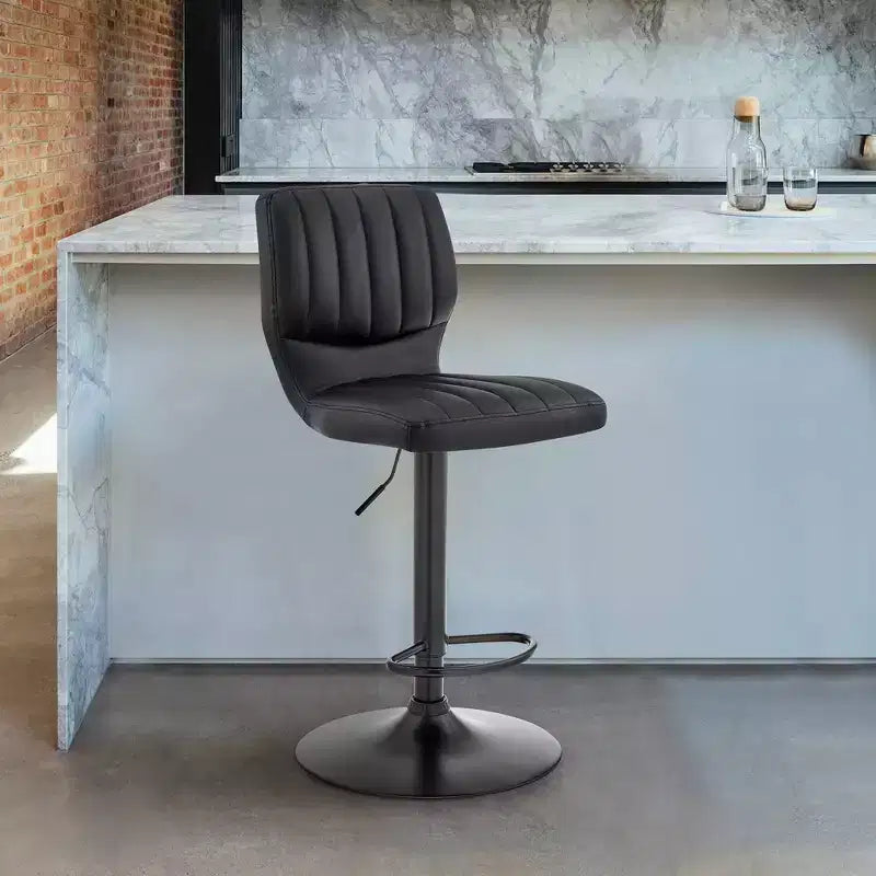 Tabouret de bar réglable Bardot en similicuir et finition métal - Armen Living