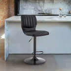 Tabouret de bar réglable Bardot en similicuir et finition métal - Armen Living