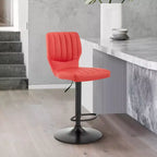 Tabouret de bar réglable Bardot en similicuir et finition métal - Armen Living