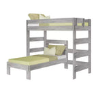 Lit superposé d'angle en bois massif Max & Lily Modern Farmhouse, lits superposés jumeaux pour enfants