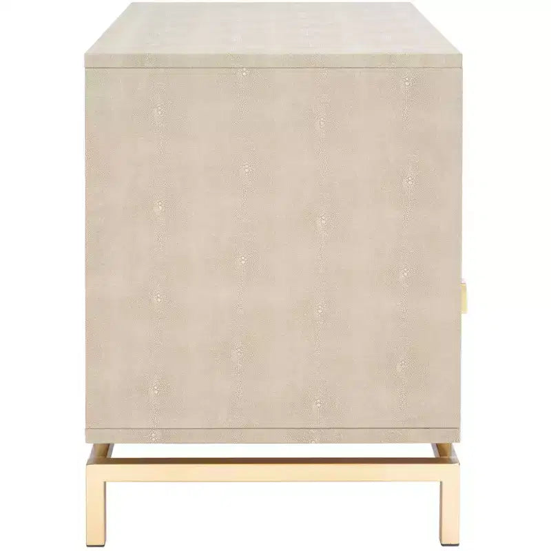 Meilana 1 Table de chevet à 1 tiroir - NST6403 - Taupe clair/Laiton - Safavieh
