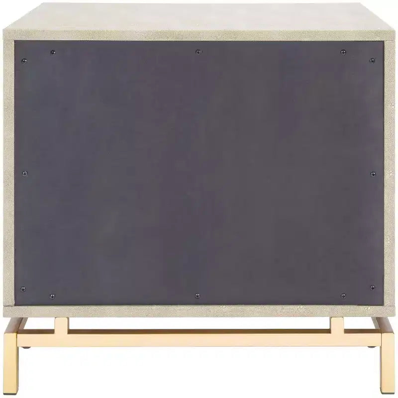 Meilana 1 Table de chevet à 1 tiroir - NST6403 - Taupe clair/Laiton - Safavieh