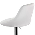 Tabouret de bar Elama 2 pièces en similicuir avec surpiqûres losanges, noir, avec base chromée et hauteur réglable