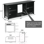 Meuble TV cheminée Costway à 2 niveaux de 147 cm avec foyer électrique de 46 cm jusqu'à 65 po
