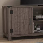 Meuble TV Merrick Lane style porte de grange 150 cm pour téléviseur jusqu'à 65 po
