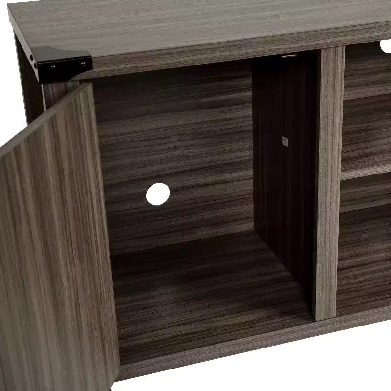 Meuble TV Merrick Lane style porte de grange 150 cm pour téléviseur jusqu'à 65 po